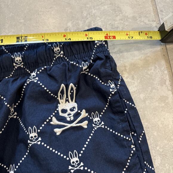 Psycho Bunny AOP Lounge Pajama Pants Mens Sz L Navy Cotton Allover Bunny Skull - Picture 6 of 9